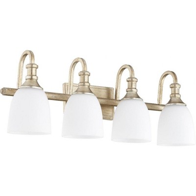Quorum Lighting Richmond Glass 4-Light Aged Silver Leaf Wall Sconce