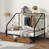 Streamdale Full Size Metal Frame Platform Bed with Clothes Rack, Storage Shelves and 2 Drawers, Black - 3 of 4