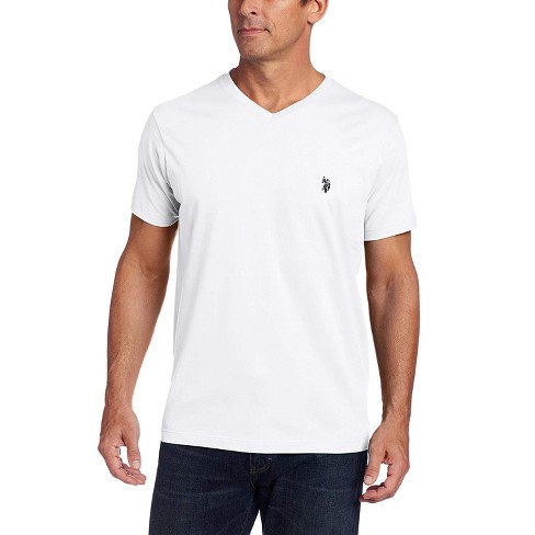 U.S. Polo Assn. Men's Solid V-Neck Short Sleeve T-Shirt White Medium