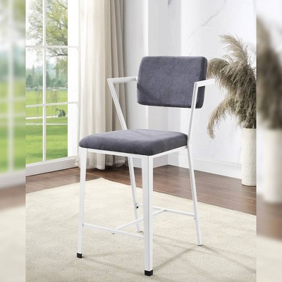 Cargo 24 Counter Height Barstool Gray Fabric And White Acme   GUEST 15172391 Dc3e 4db9 Afe9 521db5ed26e6