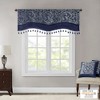 Classic Luxurious Paisley Motif Jacquard Weave Window Valance, Solid Faux Silk Flat Piping Detailed Valance for All Seasons - 3 of 4