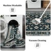 Traditional Medallion Border Area Rug, Washable Vintage Indoor Rug, Ultra-Thin Non-Slip Print Floor Carpet for Living Room Bedroom Kitchen Dining - 2 of 4