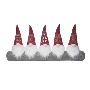 Transpac Polyester 30 in. Multicolor Christmas Plush Nordic Gnome Draft Dodger - 1 of 4