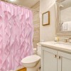 Pink Ruffle Shower Curtain Farmhouse Fabric Cloth Curtains for Bathroom, 72x72 in Long - 3 of 4