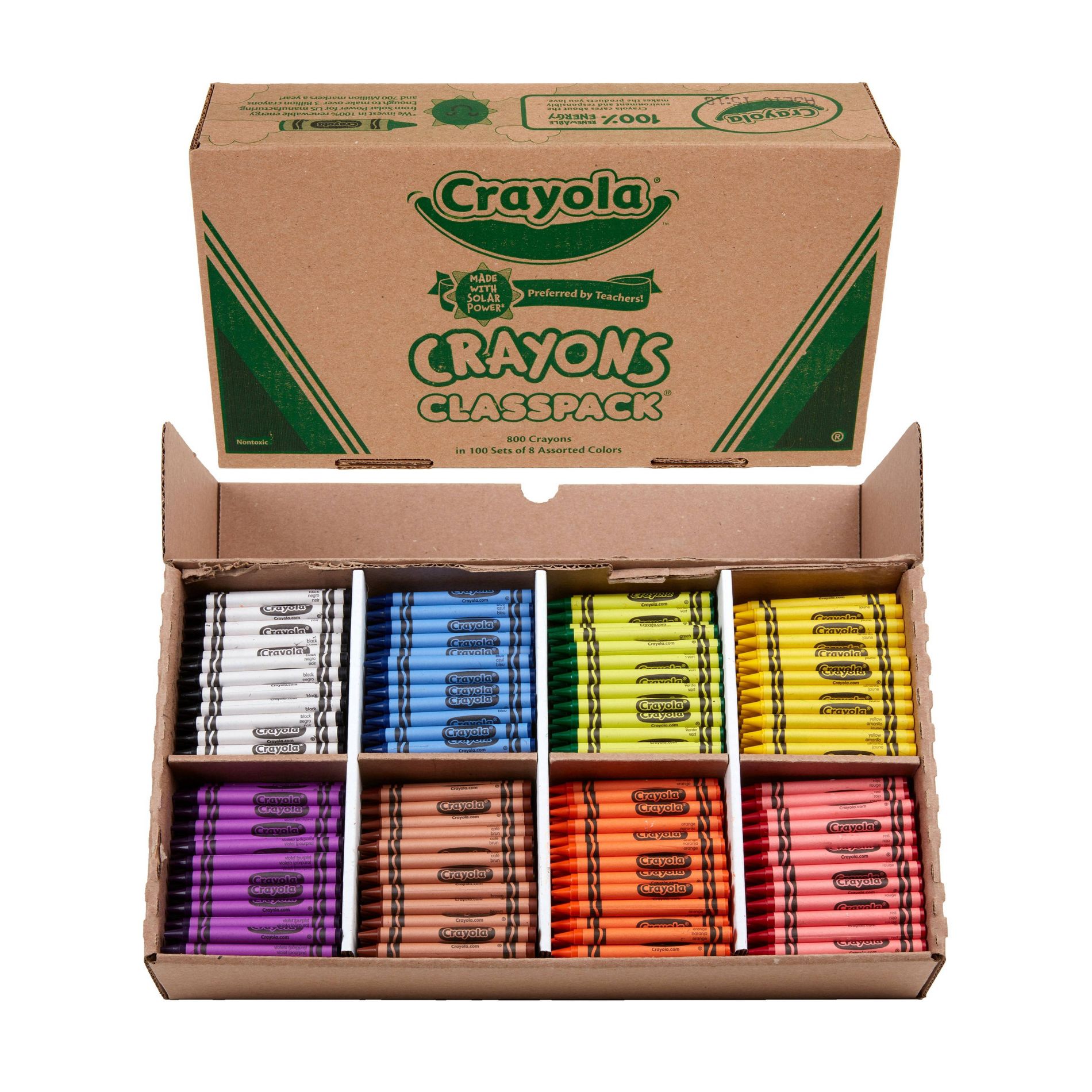 Crayola Crayons Bulk 800ct, Classroom Must Haves for Kindergarten & Elementary Teachers, Kids School Supplies, 8 Classic Colors