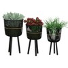 Timeless Home Decor Planters and Flower Pots - Ideal for Indoor or Outdoor Planters - Modern Wood Plant Stand for Garden and Patio Decor - Set of 3 - 4 of 4