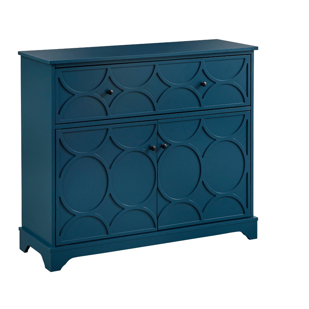 Buylateral Dawson Circle Front Buffet Cabinet Midnight Blue: Nautical Style, Adjustable Shelf, MDF