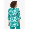 Woman Within Plus Size 7-Day Three-Quarter Sleeve Grommet Notch Tunic - 3 of 4