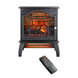 SEVOBAL Indoor Fireplaces 18 Inch 3D Flame Electric Infrared Quartz Fireplace Stove with Remote Control, Black, 17.52"*10"*21.46" - 1 of 4