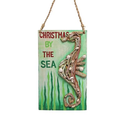 Beachcombers 11.8" WOOD SEAHORSE CHRISTMAS WALL Decor Decoration