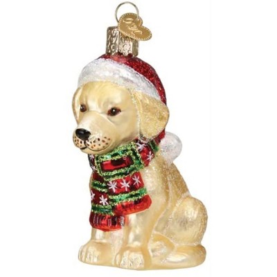 Old World Christmas Blown Glass Ornament for Christmas Tree, Yellow Labrador Puppy