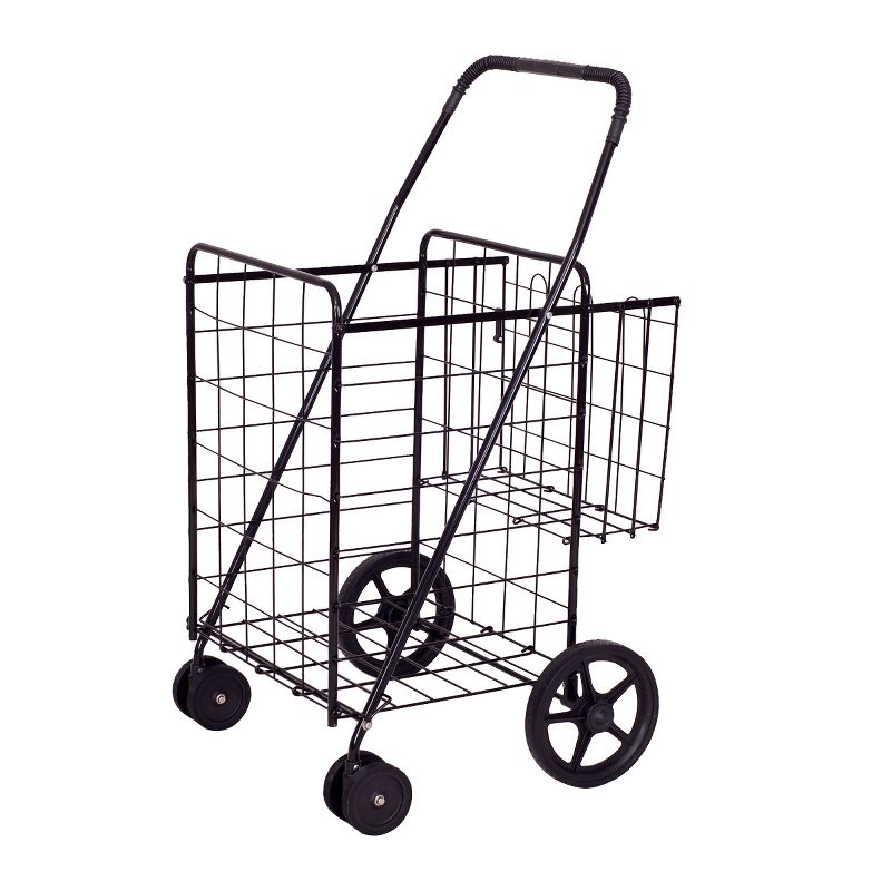 Tangkula Utility Folding Shopping Cart with Swivel Wheels Easy Storage, 1 of 8