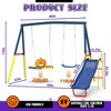 BABYYER Slide and Swing Set, Heavy-Duty Metal Playset with 1 Saucer, 1 Belt Seat and Blow Molded Slide Outdoor Playground Set for Kids - 4 of 4