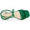 Allegra K Women's Kitten Heel Lace Up Suede Heeled Sandals - 4 of 4