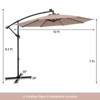 Costway 10 Ft Patio Solar LED Offset Umbrella 40 Lights Crank Cross Base - image 3 of 4