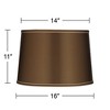 Springcrest Sydnee 14" Top x 16" Bottom x 11" High x 11" Slant Lamp Shade Replacement Medium Brown Satin with Trim Drum Modern Spider Harp Finial - 4 of 4