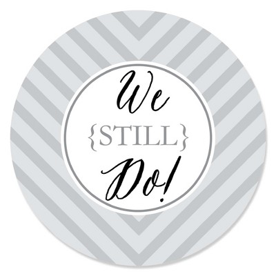 Big Dot of Happiness We Still Do - Wedding Anniversary - Party Circle Sticker Labels - 24 Count