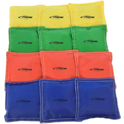 Sportime Nylon Square Bean Bags, 4 Inches, Set of 12