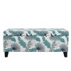 Storage Ottoman,Floral Fabric Upholstered Ottoman for Living Room,Bedroom,or Office - The Pop Home - 3 of 4