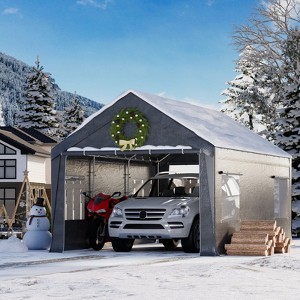 EROMMY 12 Ft X 20 Ft Car Canopy Portable Garage, Gray - 1 of 4