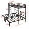 Triple Bunk Bed for Kids & Teens - Metal Frame, Detachable into 3 Twin Beds, Black Finish - 3 of 4