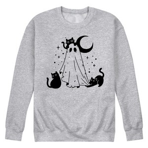 Men's - Instant Message - Ghost And Cats Graphic Fleece Sweatshirt - 1 of 4