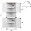 Corner Cabinet with Lights, Tall Corner Storage Cabinet with Glass Door, Adjustable Shelves, for Living Room, Kitchen, Bathroom - 2 of 4