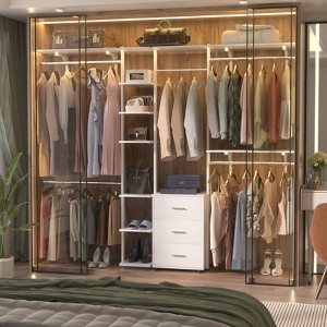 Besiost Heavy-duty Garment Rack Closet Organizer with Tower Shelving - 1 of 4