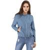 INSPIRE CHIC Women's Stand Collar Zip Up Biker Lightweight Moto Jacket - 2 of 4