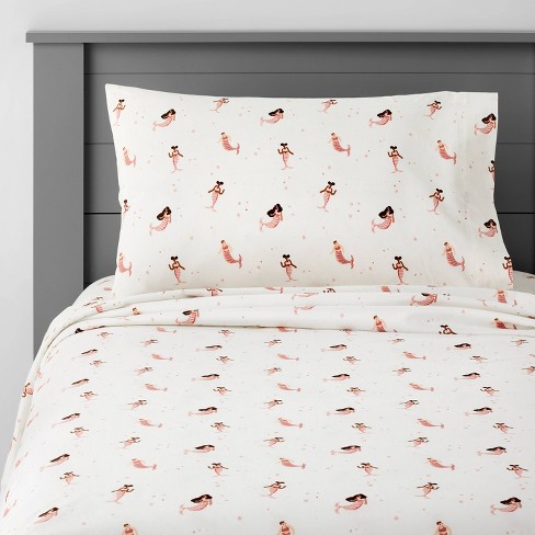 Queen Mermaid Cotton Kids' Sheet Set - Pillowfort™ : Target