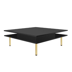 NicBex 2-Tier Square Modern Coffee Table Center Dining Table with 2 Drawers & 4 Legs for Living Room - 1 of 4