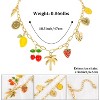 Gold Charm Necklace for Women Hawaii Style Necklace with Cute Dangle Coconut Tree Cherry Lemon Mango Strawberry Heart Fruit Bow Pendant Y2K Summer - 2 of 4