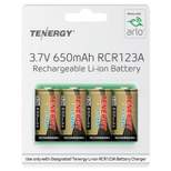 Tenergy Battery 4pk Li-ion rechargeable batteries 3.7V 650mAh RCR123A Works with Arlo HD Security Cameras (VMC3030)
