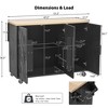 NicBex Mobile Kitchen Island Cart Kitchen Carts on Wheels with Storage, 3 Cabinet Doors, Internal Side Shelf and Towal Rack for Kitchen - 2 of 4