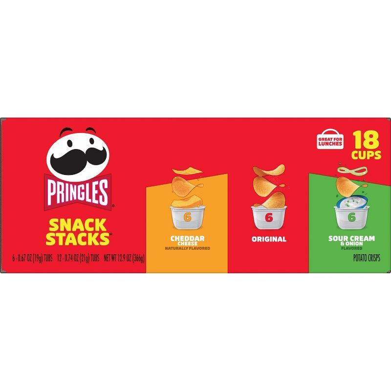 Pringles Snack Stacks Variety Pack Potato Crisps Chips - 12.9oz/18ct, 3 of 10