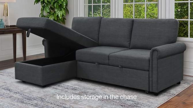 Clara Storage Sofa Bed Reversible Sectional - Abbyson Living, 2 of 12, play video