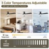 52'' Ceiling Fans with Lights and Remote Low Profile Ceiling Fan Dimmable LED Quiet DC Motor Flush Mount Ceiling Fan for Indoor Outdoor Bedroom Patio - 2 of 4