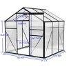 8x6 FT Walk-in Polycarbonate Greenhouses With Sliding Door & Adjustable Vent Window - 2 of 4