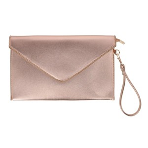 CTM Women's Glossy Metallic Envelope Wristlet Clutch Handbag - 1 of 4