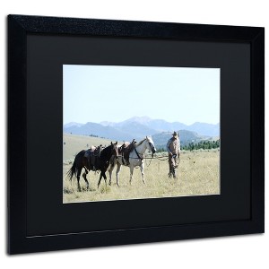 Trademark Fine Art -Preston 'Montana Horse Rancher' Matted Framed Art - 1 of 4