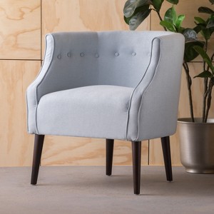 PAGED Contemporary Accent Chair with Button Tufting, Upholstered Reading Chair with Tapered Birch Wood Legs for Living Room, Bedroom - 1 of 4
