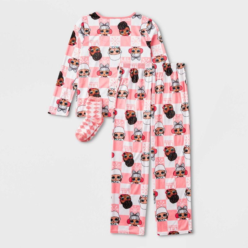 Girls' L.O.L. Surprise! 2pc Pajama Set with Socks - Pink, 2 of 5