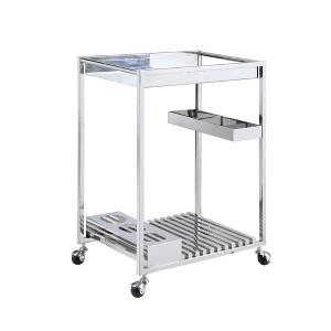 Chintaly Contemporary Stainless Steel Tea Cart - 1 of 4
