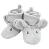 Hudson Baby Unisex Baby Animal Fleece Booties 2-Pack, Gray Elephant Giraffe - 3 of 4