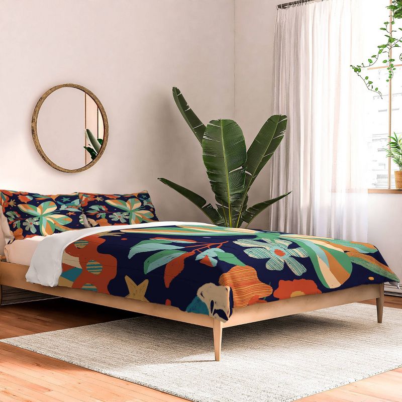 Deny Designs barbara dantas Garden Comforter Bedding Set Blue, 2 of 5