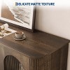 47" Sideboard Buffet Cabinet with Fluted Glass Doors & 3 Drawers - Modern Mid-Century Credenza Storage with Adjustable - 4 of 4