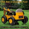 12V Kids Ride-On Excavator with Remote Control, Real Electric Digging Arm, 4WD Motors, Bluetooth Music,LED Lights,Construction Truck for Kids - 4 of 4