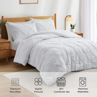White Full/Queen Down Alternative Microfiber Comforter Set