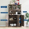 71" Tall Pantry Cabinet with Charging Station, Farmhouse Kitchen Hutch with Microwave Stand and Open Countertop for Living Room or Dining Room - 4 of 4