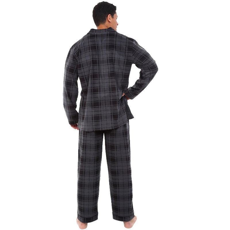 ADR Men's Soft Plush Fleece Pajama Lounge Set, Warm Long Sleeve Shirt and Pants, PJ, 3 of 8